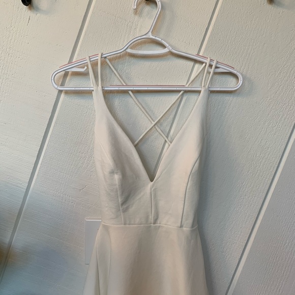 Lulu’s White Backless Skater Dress - Picture 6 of 8